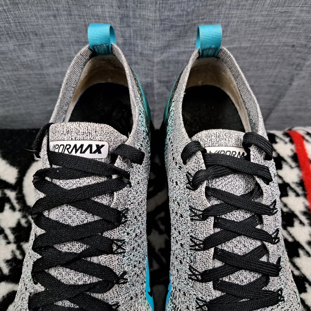 %Size 10 Men Nike Air VaporMax Flyknit 2 Dusty Cactus Blue Sneakers / A 19 - Picture 12 of 13